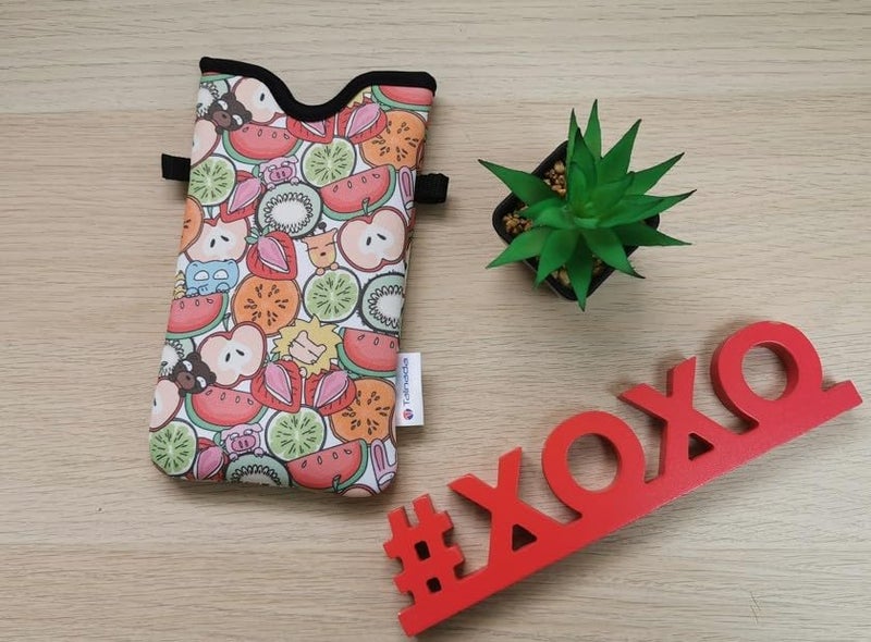 Tainada Cute Neoprene Phone Sleeve Pouch Case Bag w/Crossbody Strap/Neck Lanyard for iPhone 17/16/15 Pro Max, Air, 16/15 Plus, 16e, Samsung S25+, S25, S24, A56 for Women Girls (Fruits Pattern) - Image 3